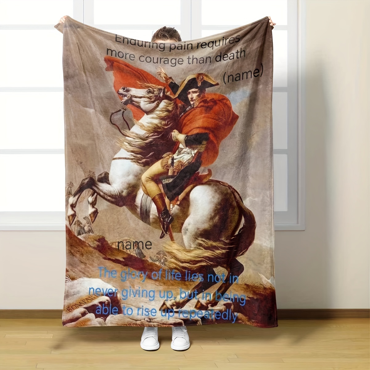 

Napoleon-inspired Quote Throw Blanket - Soft, Cozy & Stain-resistant For Couch, Bed, Office, And Travel - Perfect Gift , Family, Teachers, And Napoleon Enthusiasts