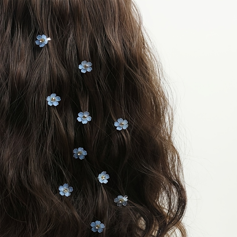 10pcs Accessories Set: Braided Mini Dreadlock Clips With Small Braids, Daisy Hairpins, And Mini Floral Hair Clips For