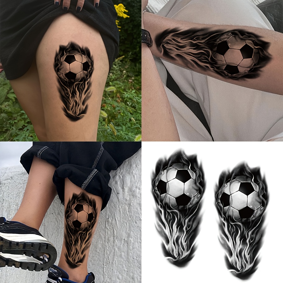 Temporary Tattoo Stickers, 2 Sheets/set, Featuring Trendy And Designs With Football-themed Body Art Patterns. Perfect Days, Fan Gatherings, And Party Decorations. Easy To Apply And Remove