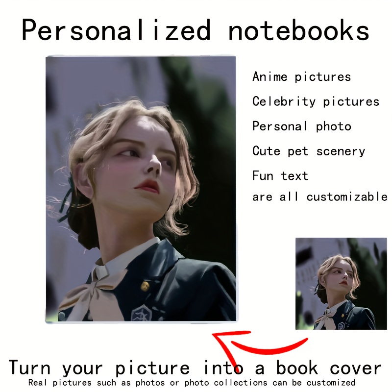 

[1pc Customizable Photo Album Notebook] 1pc Customizable Photo Album Notebook, Personalized Picture Diary With Soft Cover, Lined Pages, White/grey - Ideal Gift For Family, Friends, Colleagues