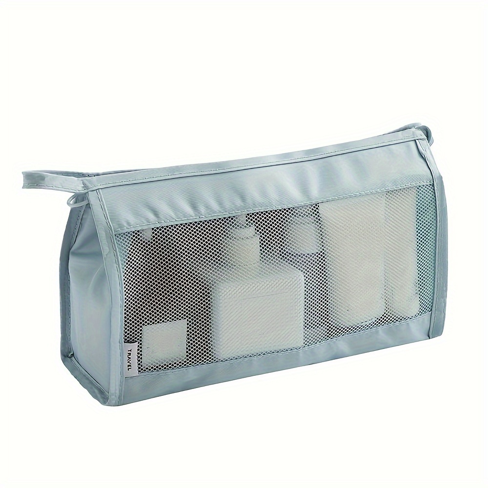 Travel Toiletry Bag For Women, Transparent Mesh Storage Pouch, Portable Lipstick And Phone Holder, Large Capacity Cosmetic Bag For Outdoor Use