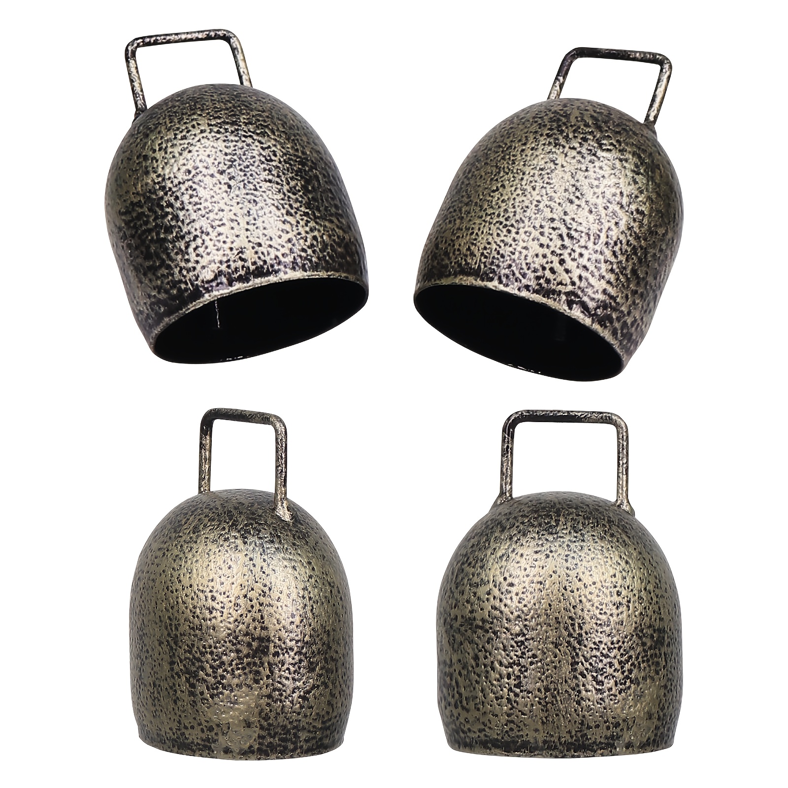 TEMU 4pcs Metal Bells, Cast Vintage Christmas Bells For Door And Window Decoration, Livestock Management Bells For Cattle, Horses, Sheep, Dogs, And