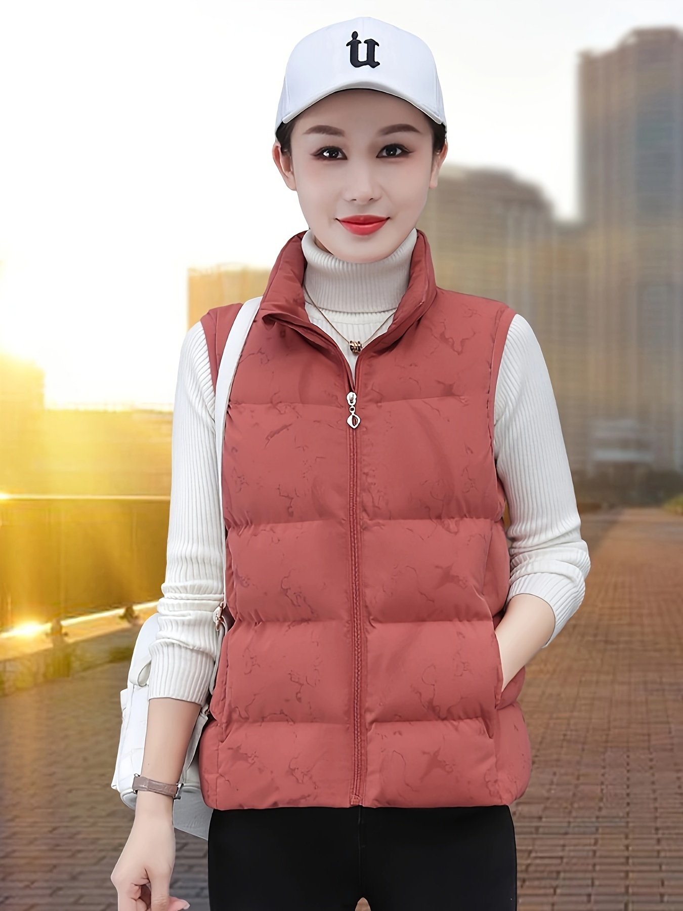 Red Puffer Vest Womens Short Sleeve Puffer Jacket Wolfast Puffer