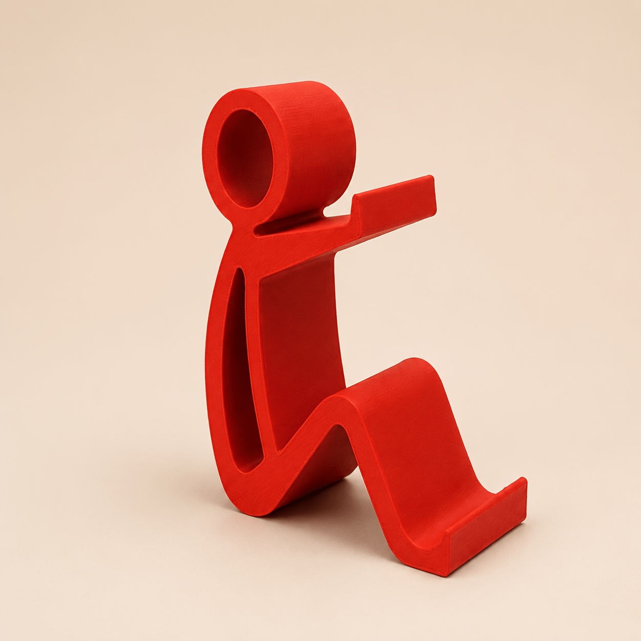 TEMU Supporto per telefono a forma di persona seduta, supporto da scrivania per cellulare stampato in 3D, supporto a forma di figura seduta per