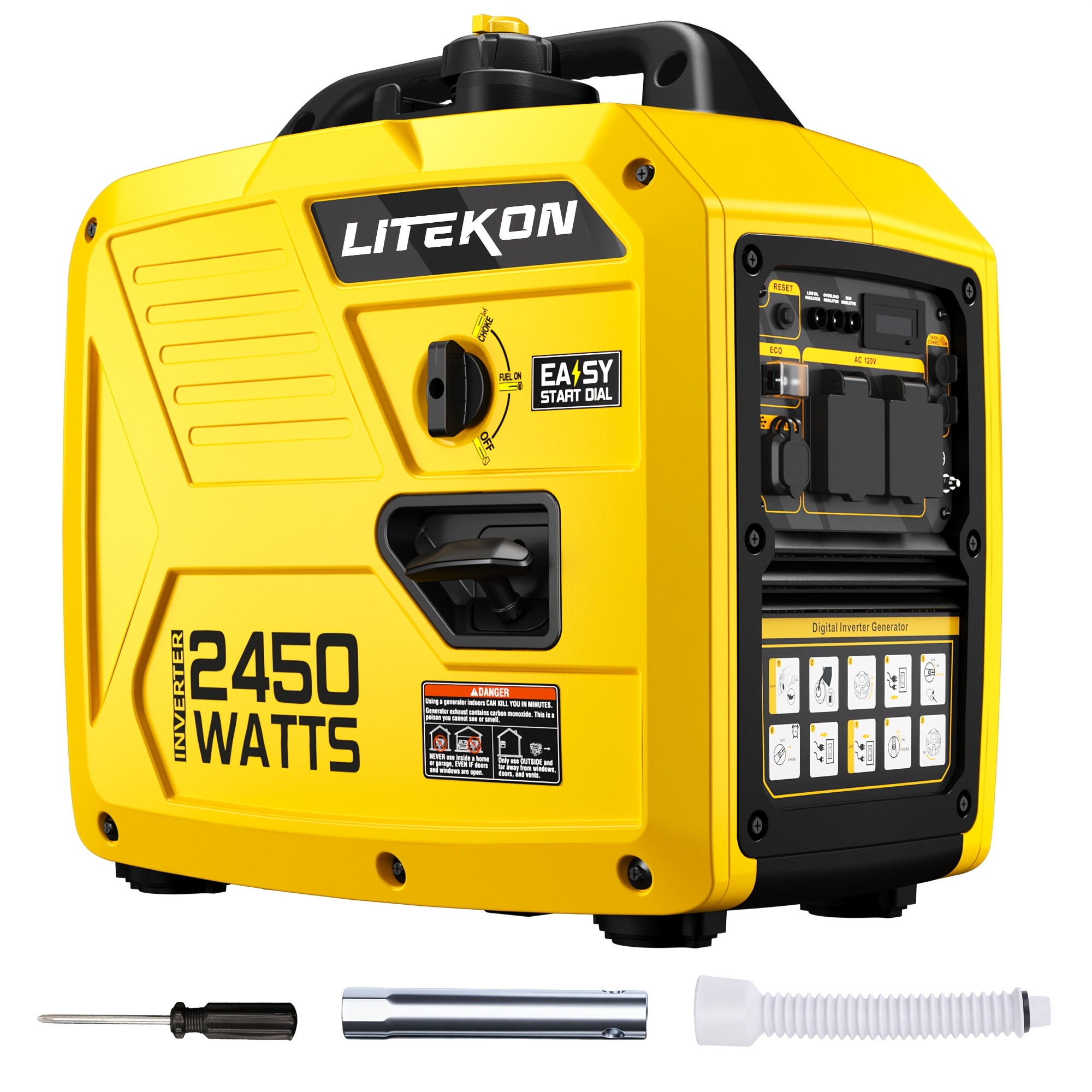 TEMU 2450-watts Portable ,gas Generators For Home Use, Portable,gas Powered,1.6 Gallon Large Fuel Tank, Backup,epa For Home, Camping, Motorhome And