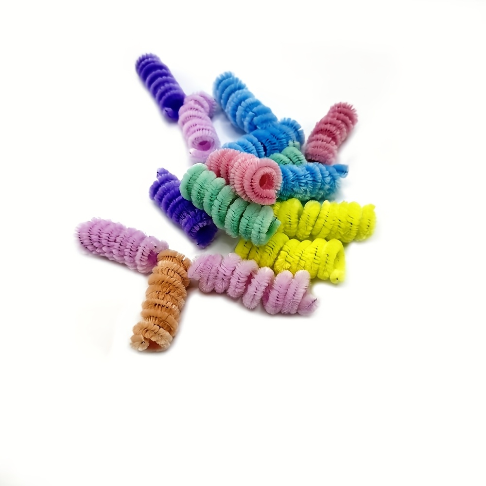 TEMU Random 13/26/39pcs Colors Cute Cat Spiral Toys, Colorful Macaron-colored Spiral Springs, Plush Indoor Toy Set, Suitable For Kitten Hunting, ,