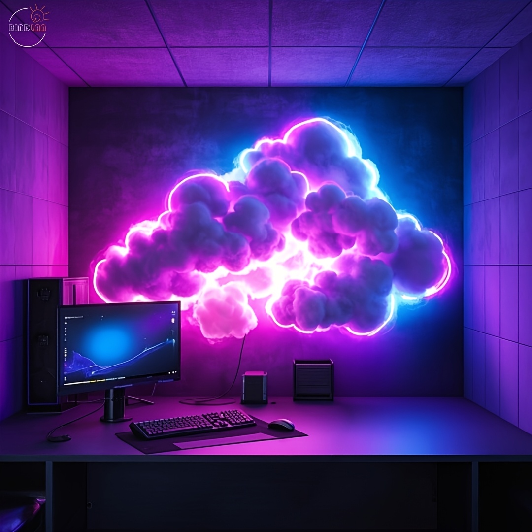 TEMU Bande Lumineuse RGB 3D , Réglable, Vocal Synchronisé avec la Musique, Bande Lumineuse Flexible USB, Double pour Plafond et Mur, Facile à