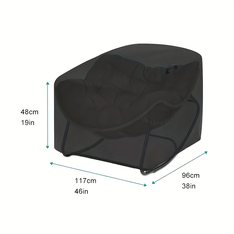 TEMU 1 housse de chaise œuf pour extérieur, housse robuste pour chaise Papasan, housse pour chaises à surdimensionnées et chaises en rotin
