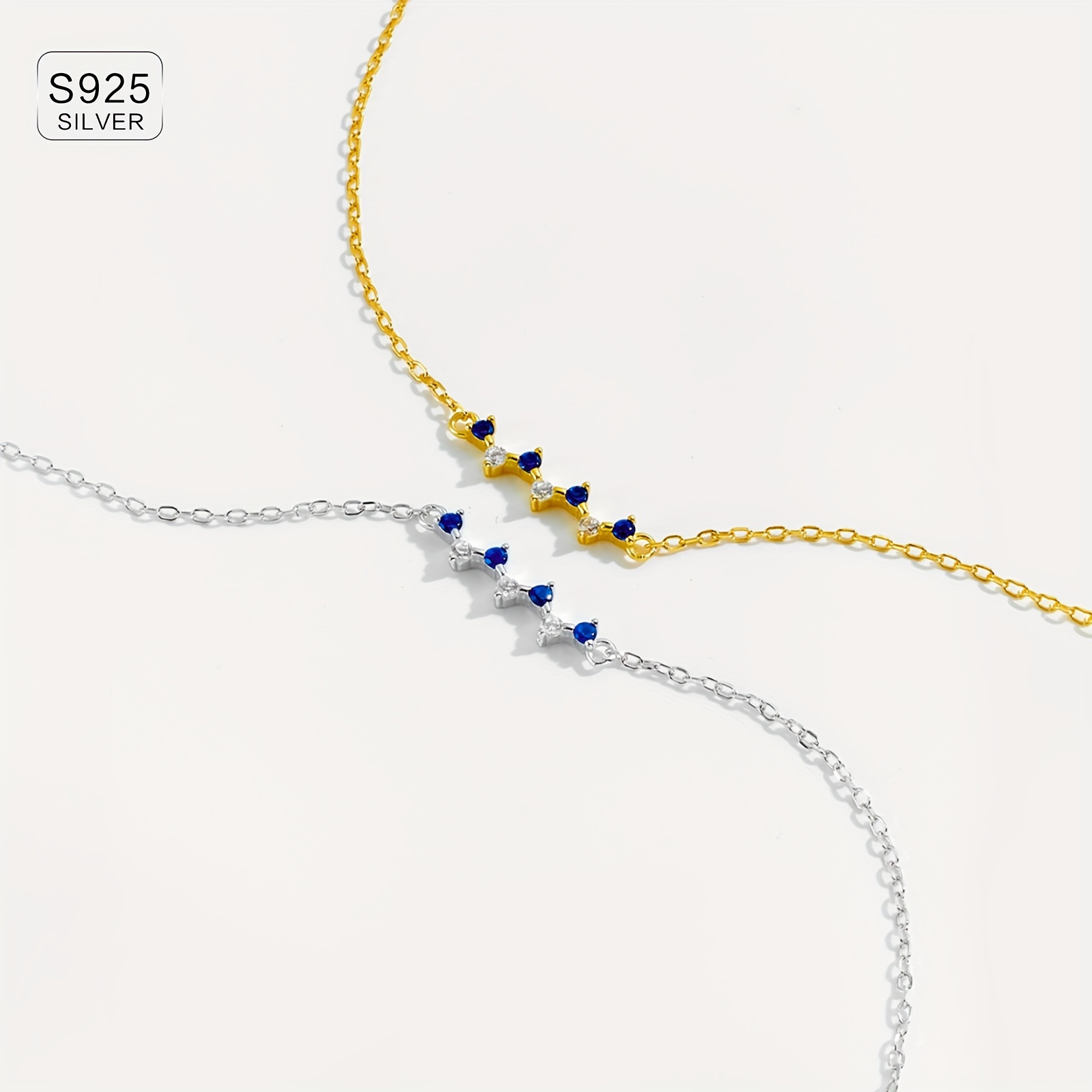 Golden Plated CZ Sterling Silver Bracelet for Women