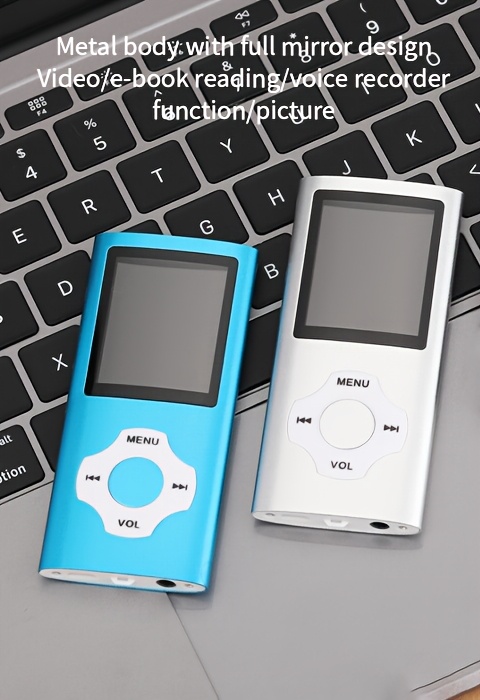 mp4 mp3 music player with noise isolating headphones high fidelity sound built in microphone volume control supports image recording ebook rechargeable lithium battery led display tf card to carry 32gb memory card included multi color 1pc details 1