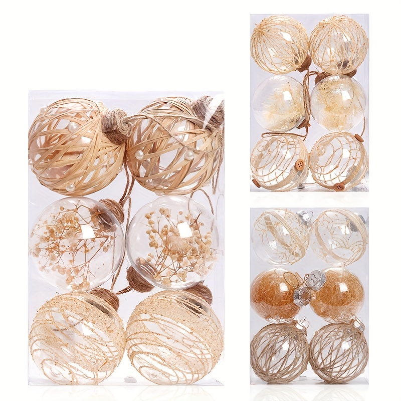 

6pcs Christmas Ornaments - 3" Clear Strips, Shatterproof Decorative Hanging For , For & Decor