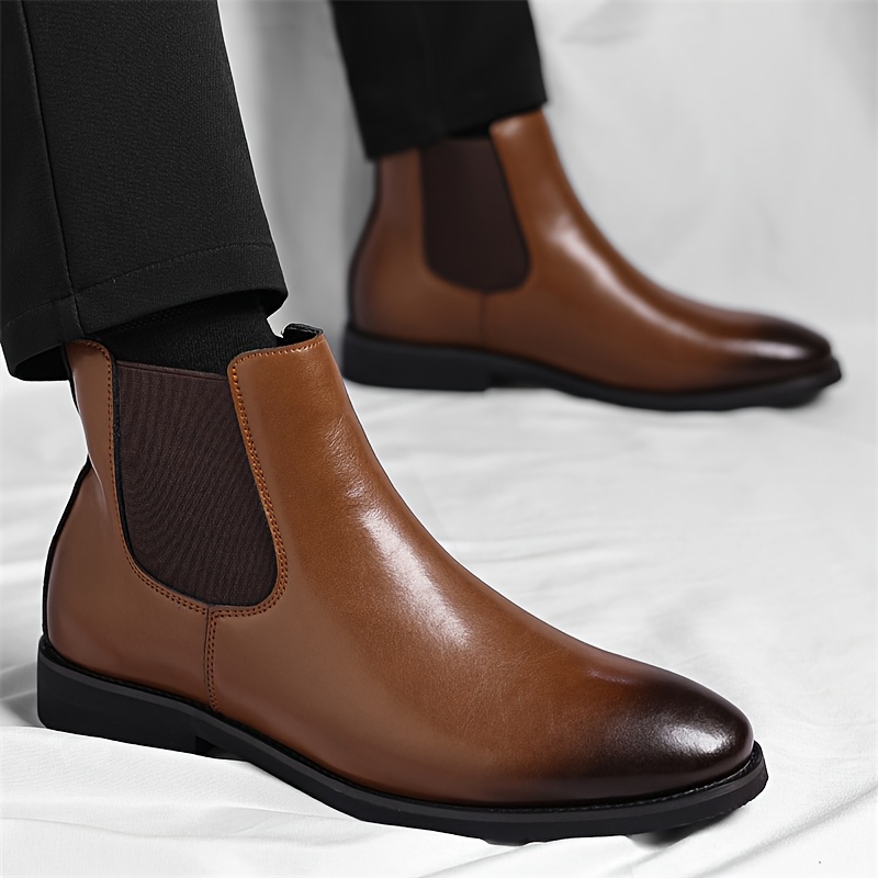 Men'S Chelsea Boots, Versatile And Stylish British-Style Short Boots, Comfortable And Breathable Mid-Calf Shoes