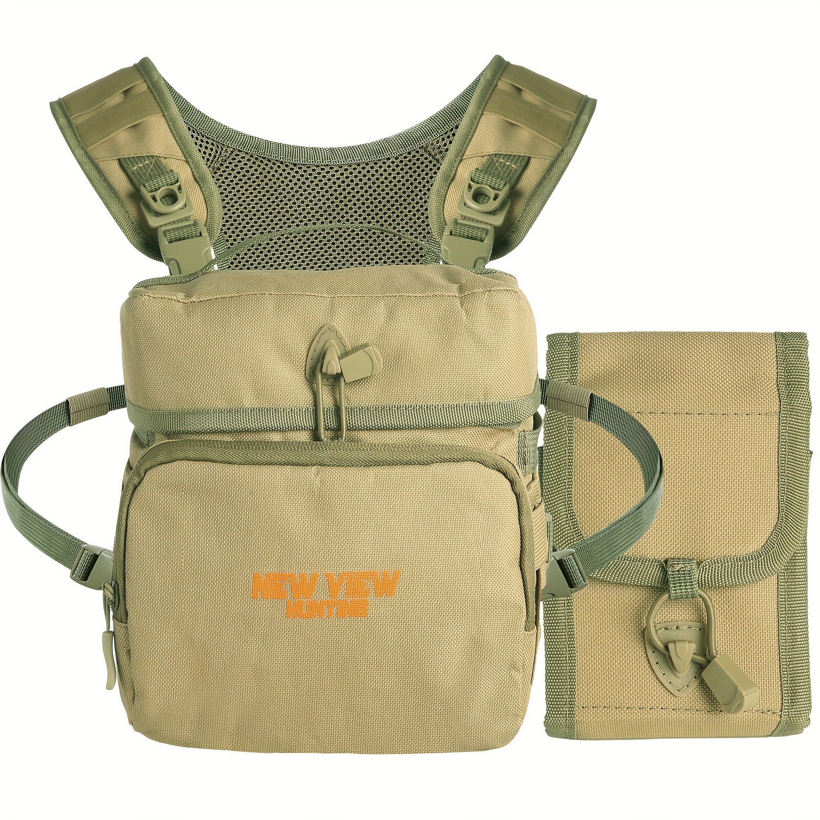 

New View Binocular Harness Chest Pack With Rangefinder Pouch, With Rain Cover For Bird Watching, Hunting, Hiking