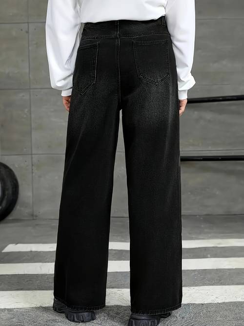 mens jeans waist straight tube loose fit hip hop street style casual and comfortable suitable for daily skateboarding business and outdoor activities