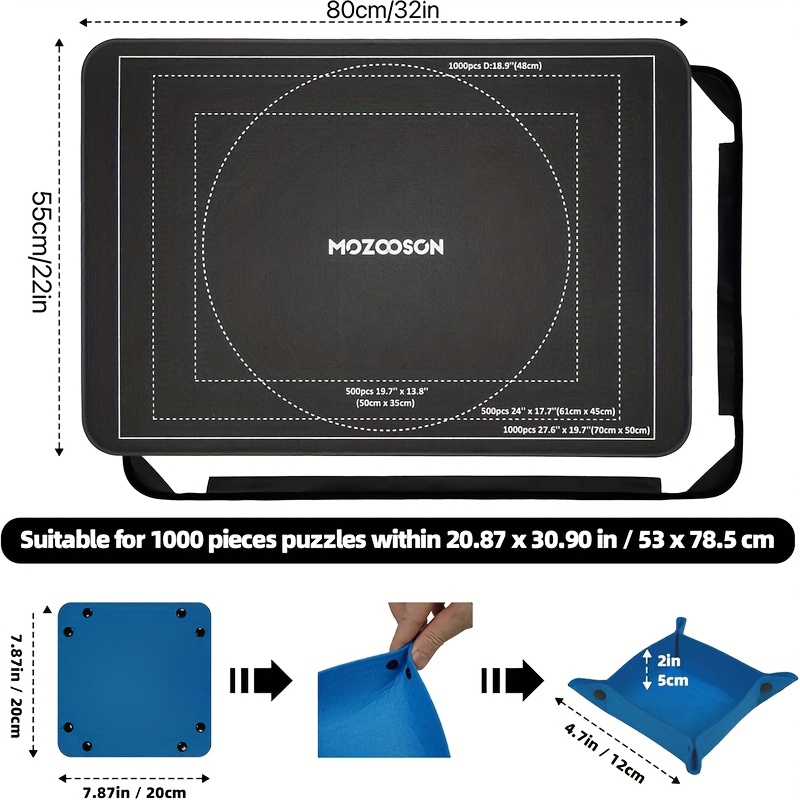 Planche De Puzzle Portable 1000 Pièces – 6 Plateaux De Tri, Inclinable, Housse 2 En 1, Support Réglable