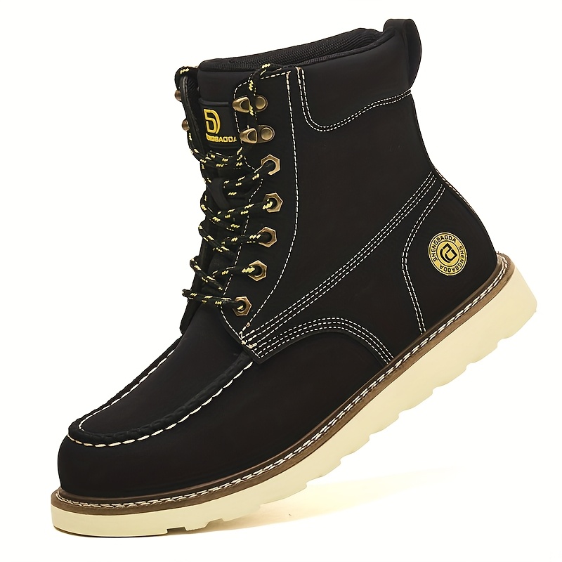 TEMU Men's Work Shoes, Labor Protection Shoes, Work Boots, Comfortable Fabric Insoles, Casual Outdoor Sneakers, Construction Boots