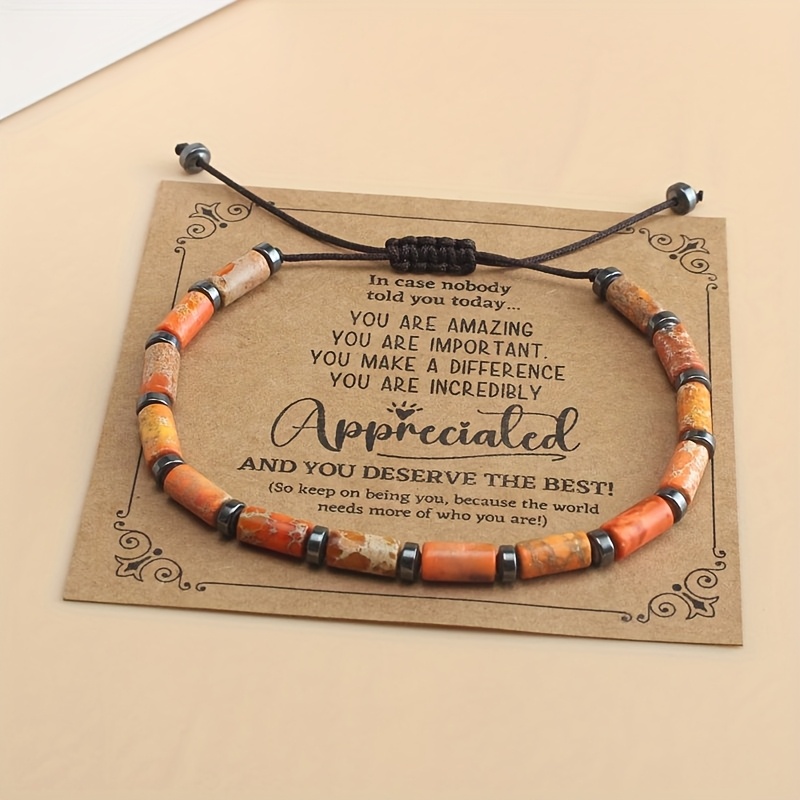 Bohemian Natural Stone Men's Bracelet with Hematite