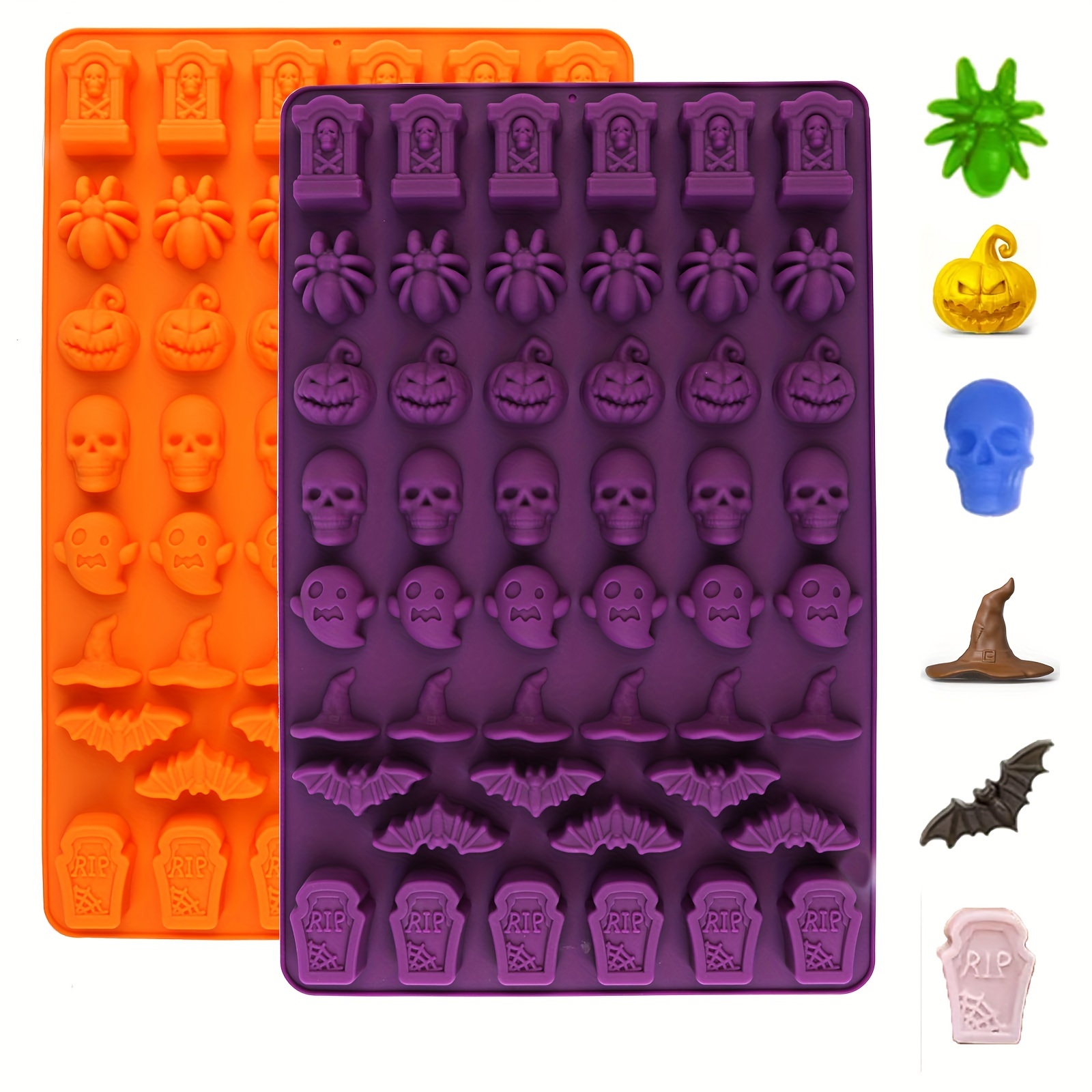 

Halloween - 48 Cavity Pan For , Gummies & - Hat, Bat, , Spider, Tombstone - Dishwasher, , Fridge Safe