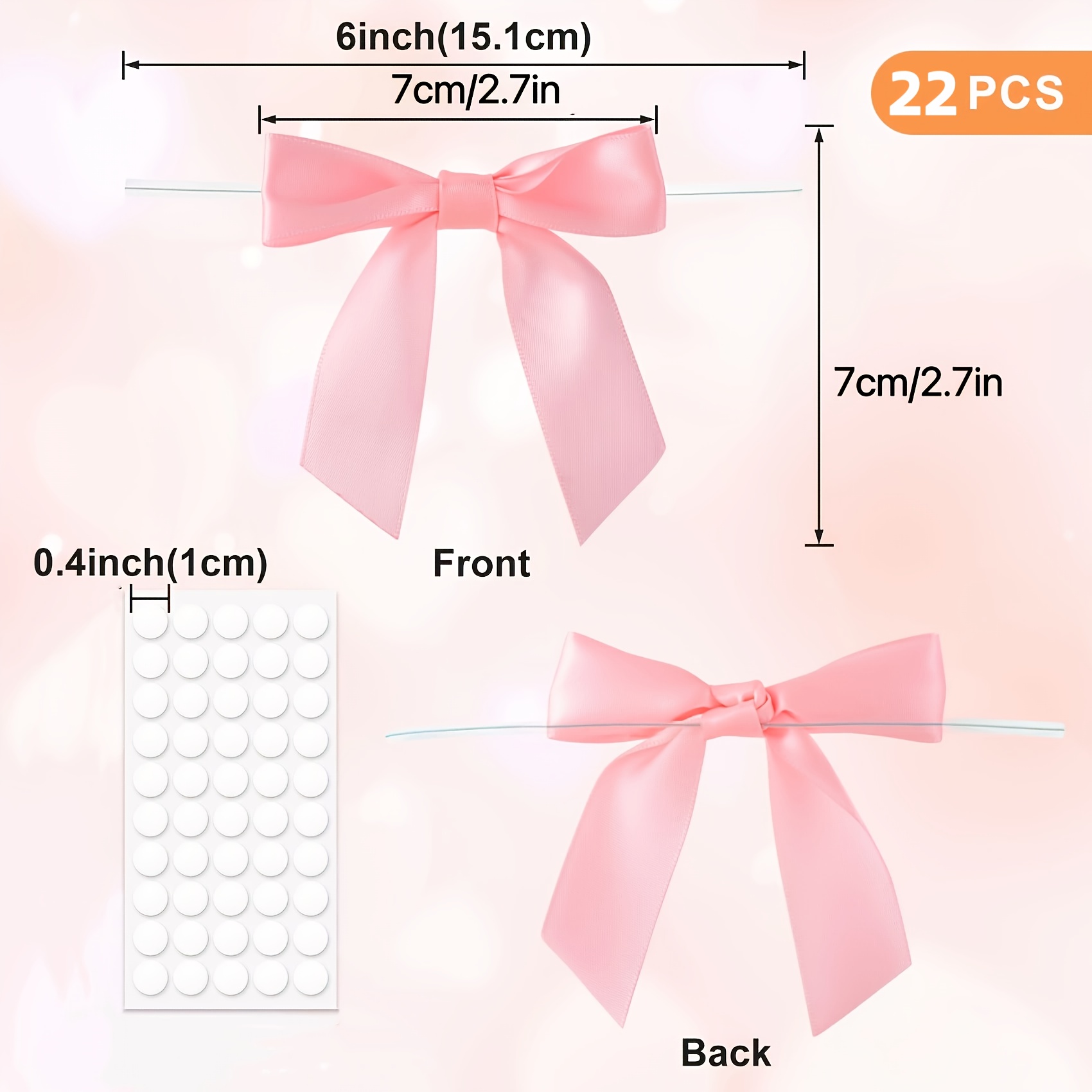 TEMU 22/44pcs Bows 2.5 Inch Pre-made Pink Satin Ribbon Twist Bows For Crafts, Weddings, Christening Parties, Bridal Showers, Birthday Cakes, Baking, TEMU 22/44pcs Bows 2.5 Inch Pre-made Pink Satin Ribbon Twist Bows For Crafts, Weddings, Christening Parties, Bridal Showers, Birthday Cakes, Baking,