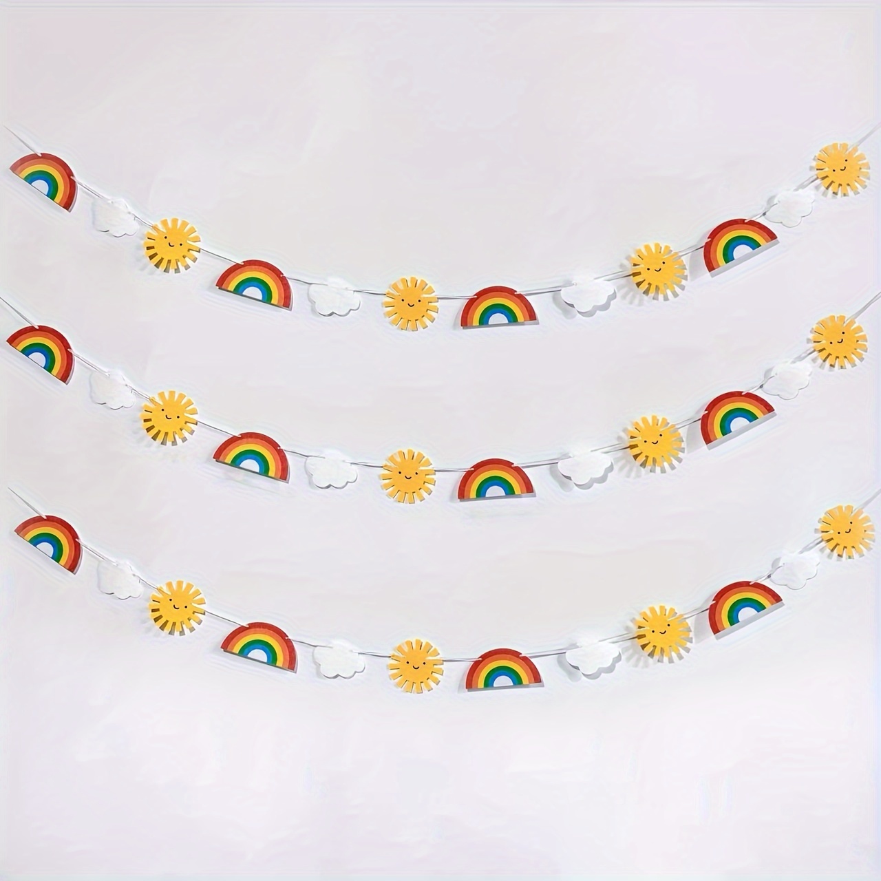 Image of Felt Sun Decoration Banner, Birthday Party Decoration Supplies, Party Scene Decoration