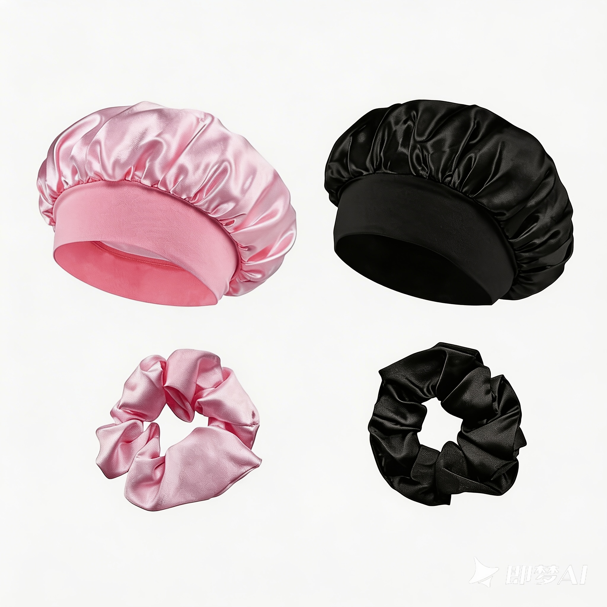 Sleep Cap, Pack Of 2 Hoods For Sleeping, Adjustable Satin Hair Cap, Bonnet Sleep Cap, Women Breathable Sleeping Caps Shower Caps, With 2 Hair Elastics, Hair Cap For