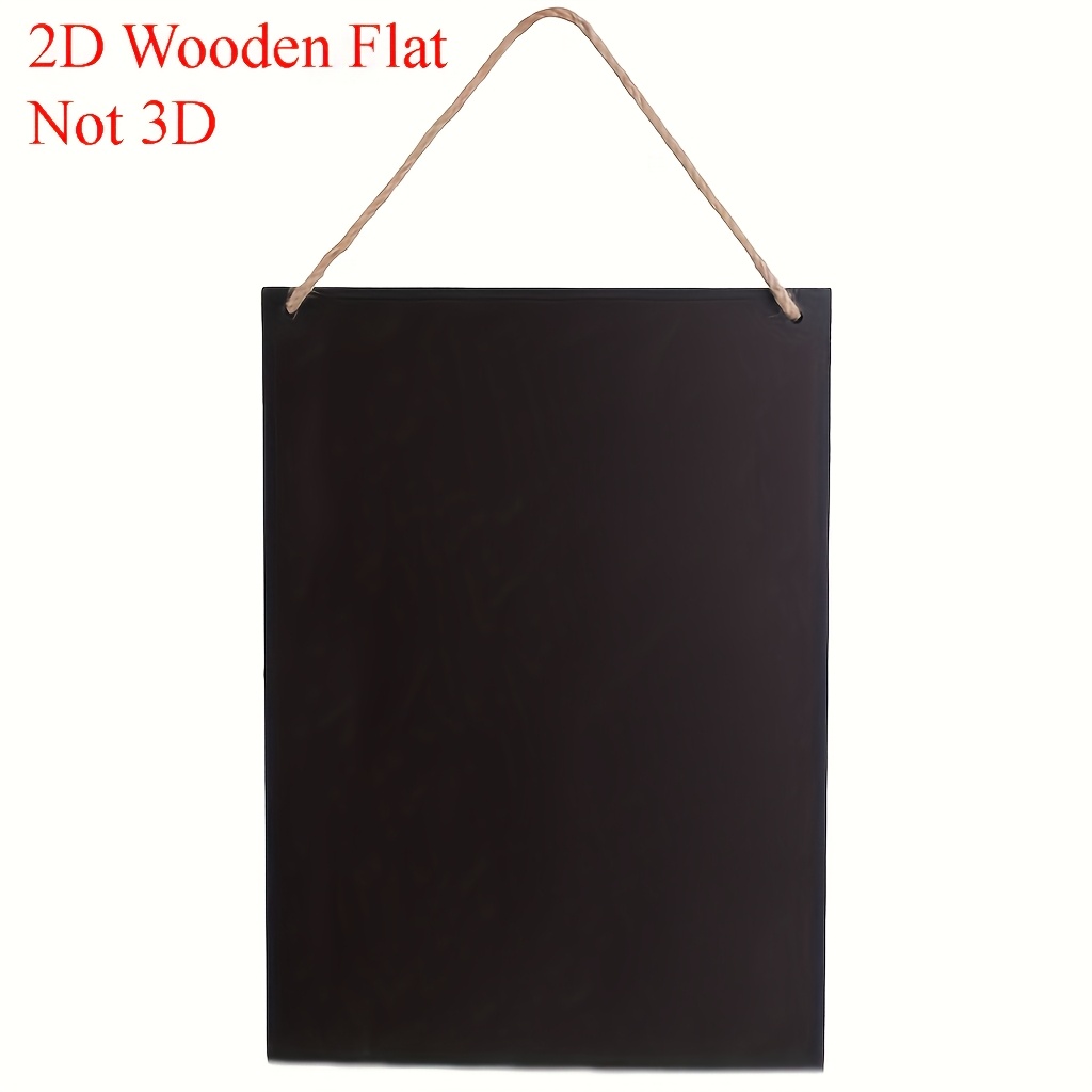 TEMU 2d Flat, 2d Flat Wooden Hanging Chalkboard Ornament With Hanging Rope, Perfect For Store , Wedding Displays, And Home Decor. Wall-mounted, No