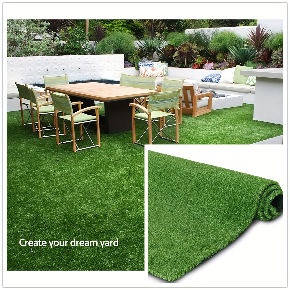 

Artificial Grass Turf Rug Fake Grass Carpet Indoor Outdoor Use, 0.4inch Pile Height Custom Size Astro Turf With Drainage Holes, Easy To Install Synthetic Lawn For Patio, Balcony, Deck, Pool Etc.