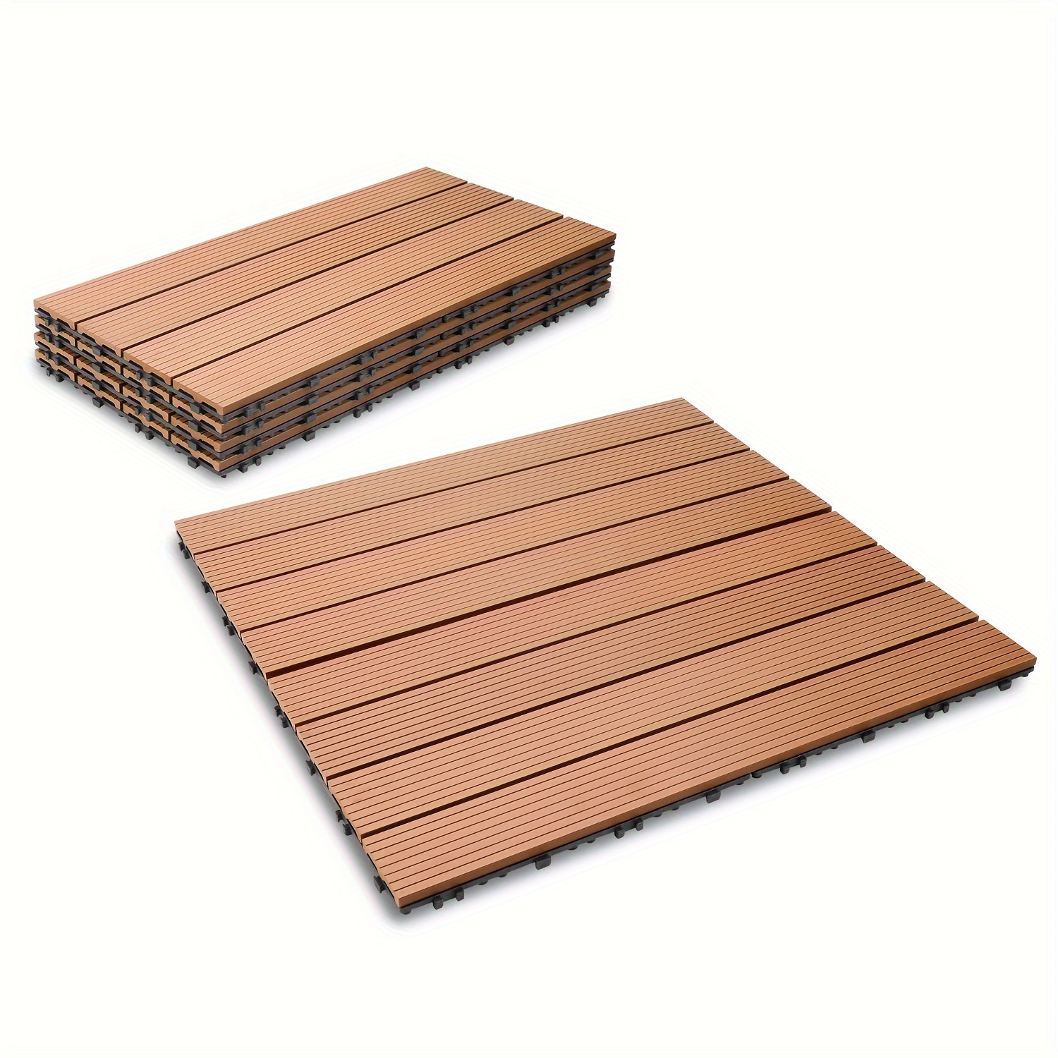 Wpc Patio Tiles Covers 1-5 M2 Click Tiles 2 Colors : /brown 60x30cm Per Tile Floor Tiles Made Of Wpc Decoration For Garden Waterproof Wood-look Patio Uv Resistant