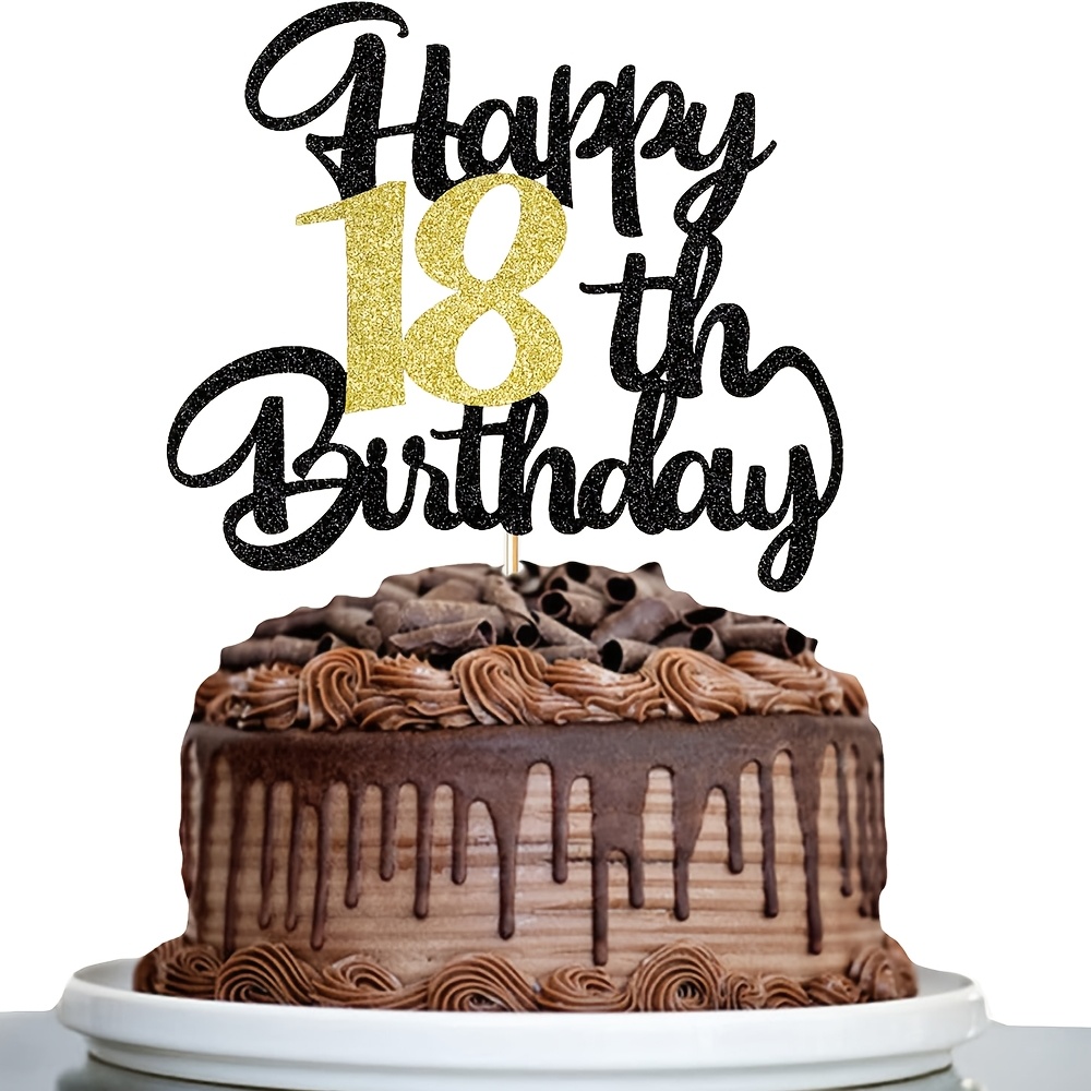 1pc 18th Birthday Cake Decoration - 18th Birthday Party Happy Birthday Decoration，halloween，christmas