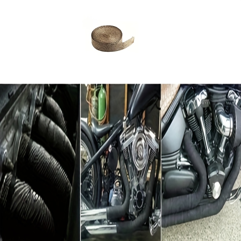 E-shop 1 Stück - Braune 2m/78,7 Zoll Motorrad-Auspuff-Isolierfolie Hitzebeständige Bananenwickel