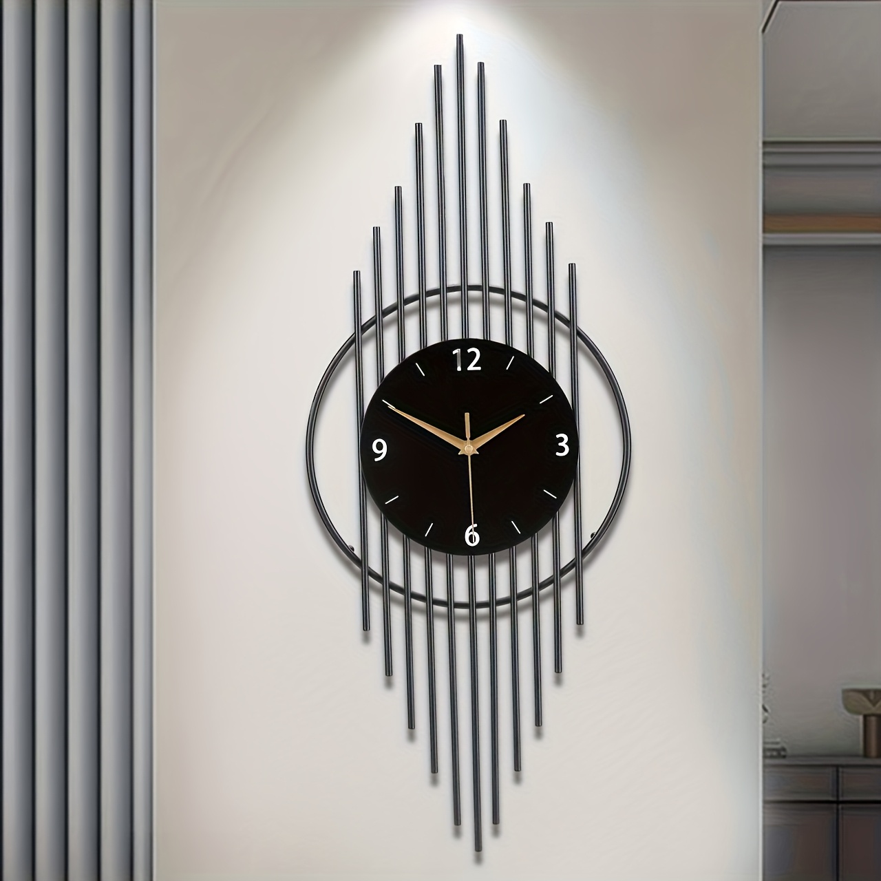 Modern Luxury European-style Golden Silent Wall Clock For Living Room Decoration, Suitable For Living Room, Bedroom, Study, Dining Room, Kitchen, , Bar.