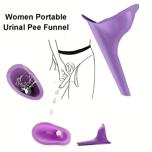 1pc Purple Portable Emergency Urinal for Women - Stand-Up Design, TPU Material, Ideal for Camping, Hiking & Outdoor Adventures, Hiking Gear | Ergonomic Design | Durable Urinal, Portable Toilet for Camping