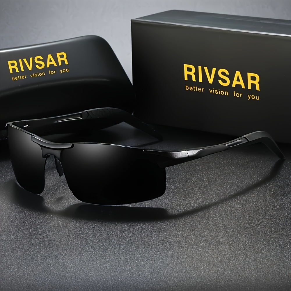 Image of Rivsar New Polarized Sunglasses, Premium Aluminum-magnesium Frame, European And American Trendy Style, Ideal For Casual And Wear