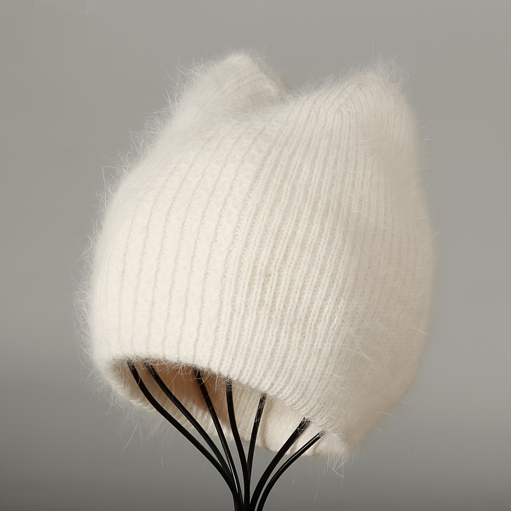 Image of Hat Ears Ladies Fashion Elderly Hat Autumn And Winter Warm Ear -layer Imitation Rabbit Duckbill Hat Wool Hat Contains Wool