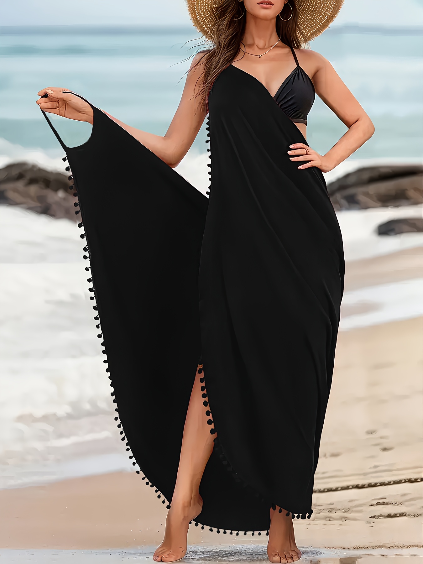 chinese dress ladies Pom Pom Maxi Dress  Inaya Collections