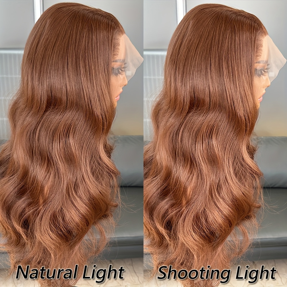 13x6 long curly wigs brown wigs free part body wave - Temu  display picture 3