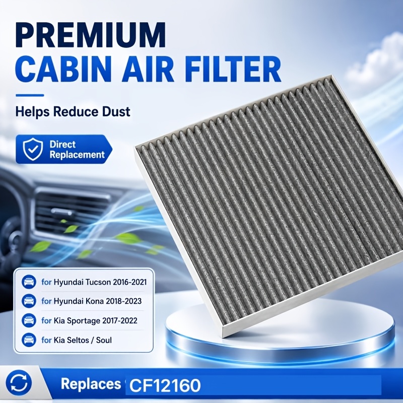 TEMU Cabin Air Filter Replacement For Tucson 2016-2021, Kona 2018-2023 & For 2017-2022, , Rio, High-density Car For Cleaner Cabin Air, Replaces