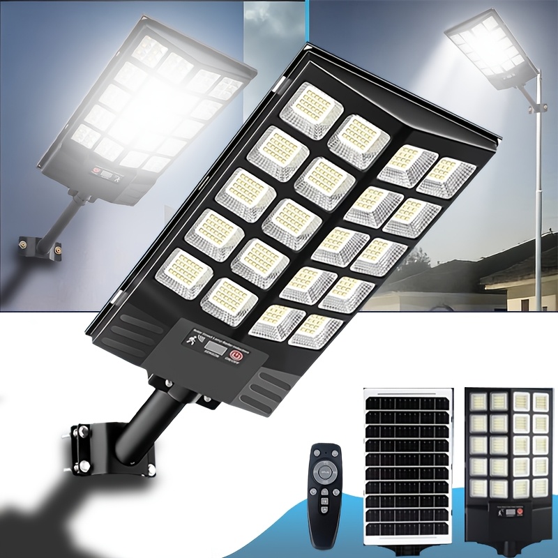 TEMU 2026 Newest 580led Solar Street Lights For Outdoor, Motion Sensor Solar Lights 0 Electricity Cost, Ip65, 7500k Bright Commercial Light For