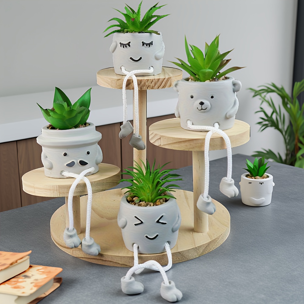4 stück künstliche hängepflanzen figuren – topf hängevasen