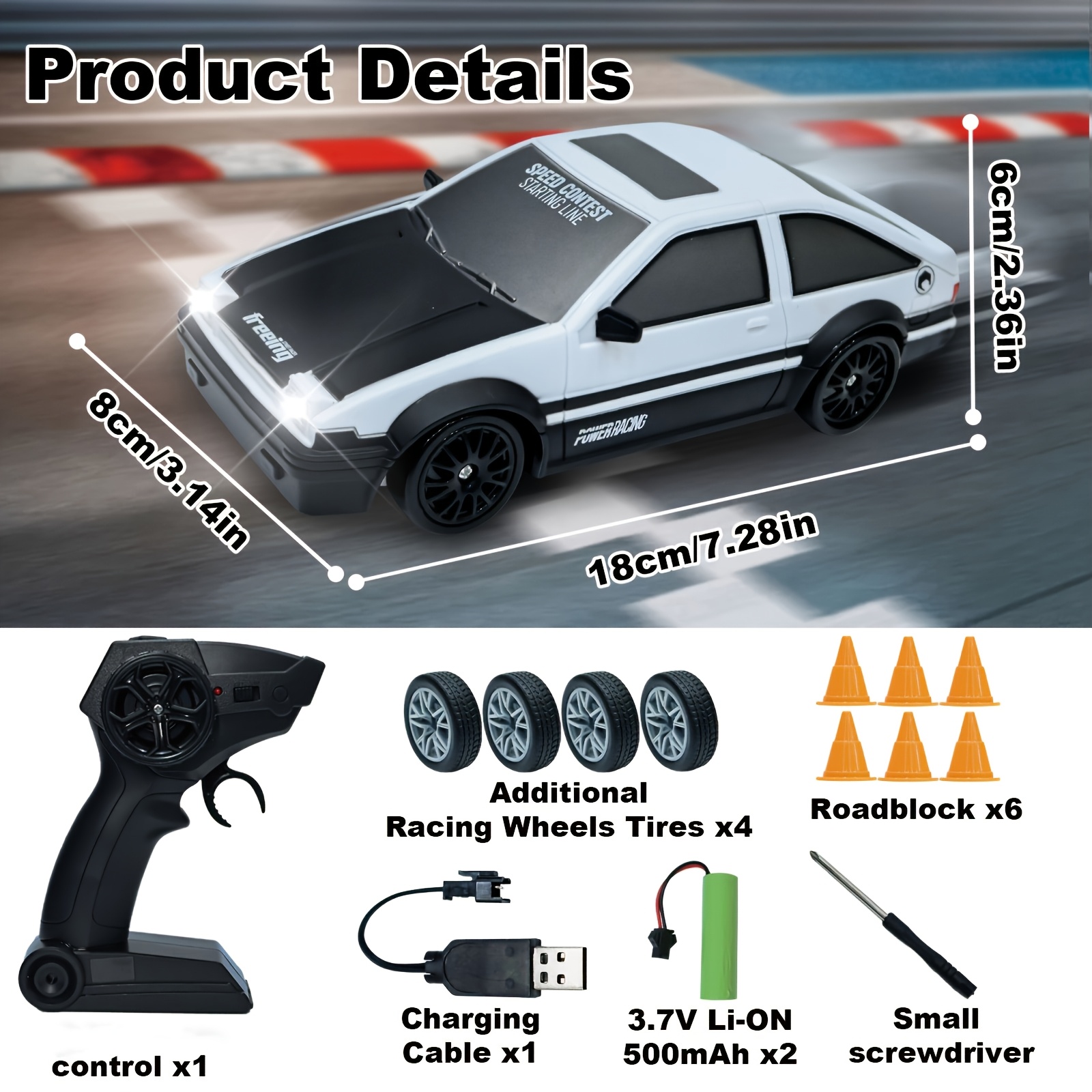 dual remote control drift spray racing car with hand control