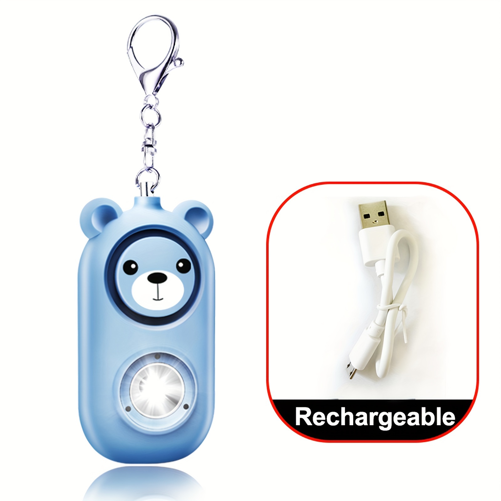 personal safety alarm for women 130db loud alarm with led safety light rechargeable via usb lithium polymer battery Product details 10