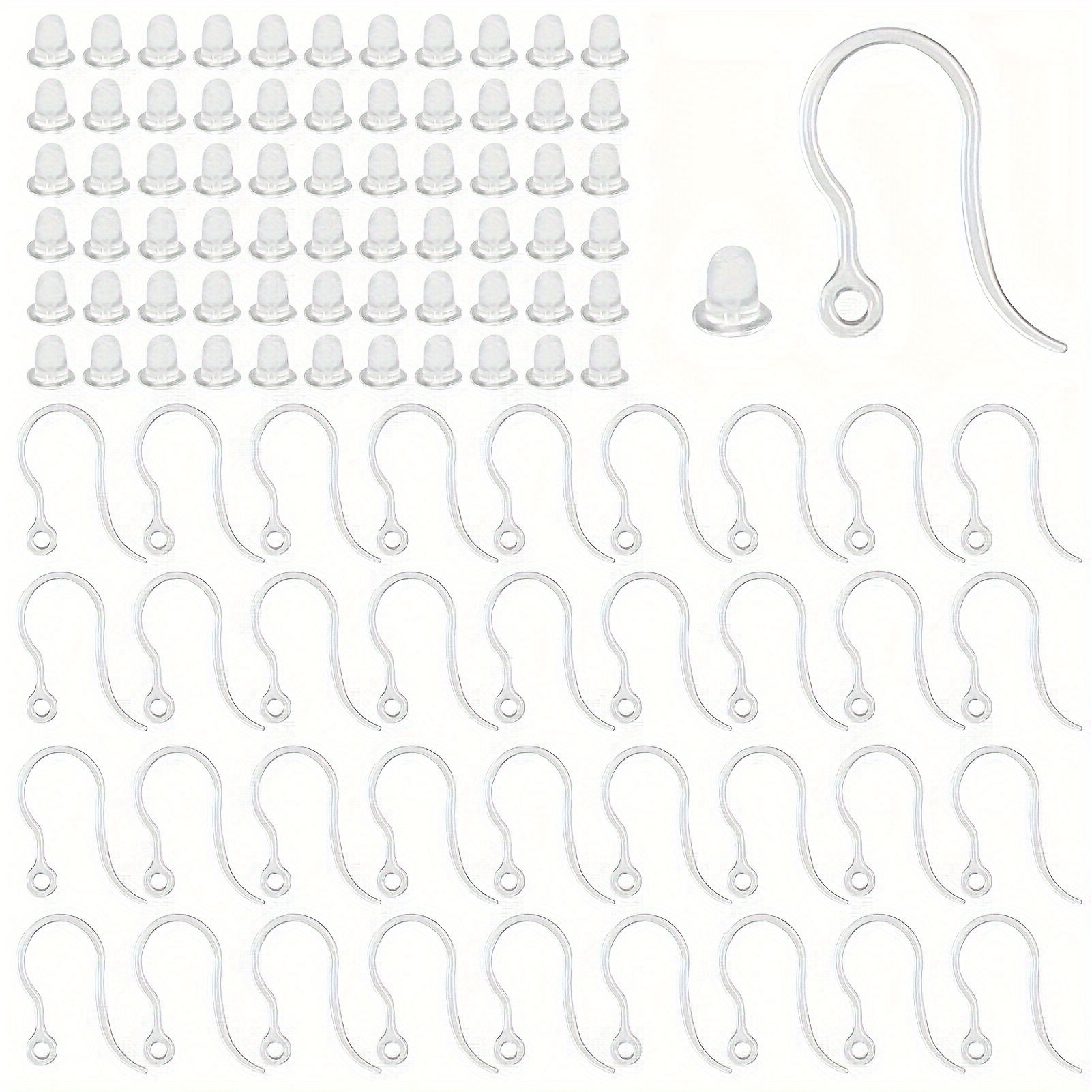 

20/50pcs Clear Plastic Earring Non-allergenic Ear Wires 14.5x17mm Earring Jewelry For Diy