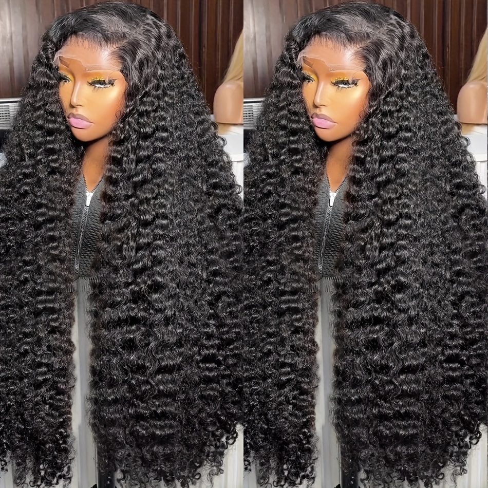 150 Density Loose Deep Wave 13x4 HD Lace Frontal Wig 30 Inch Transparent Curly Lace Frontal Human Hair Wigs For Women