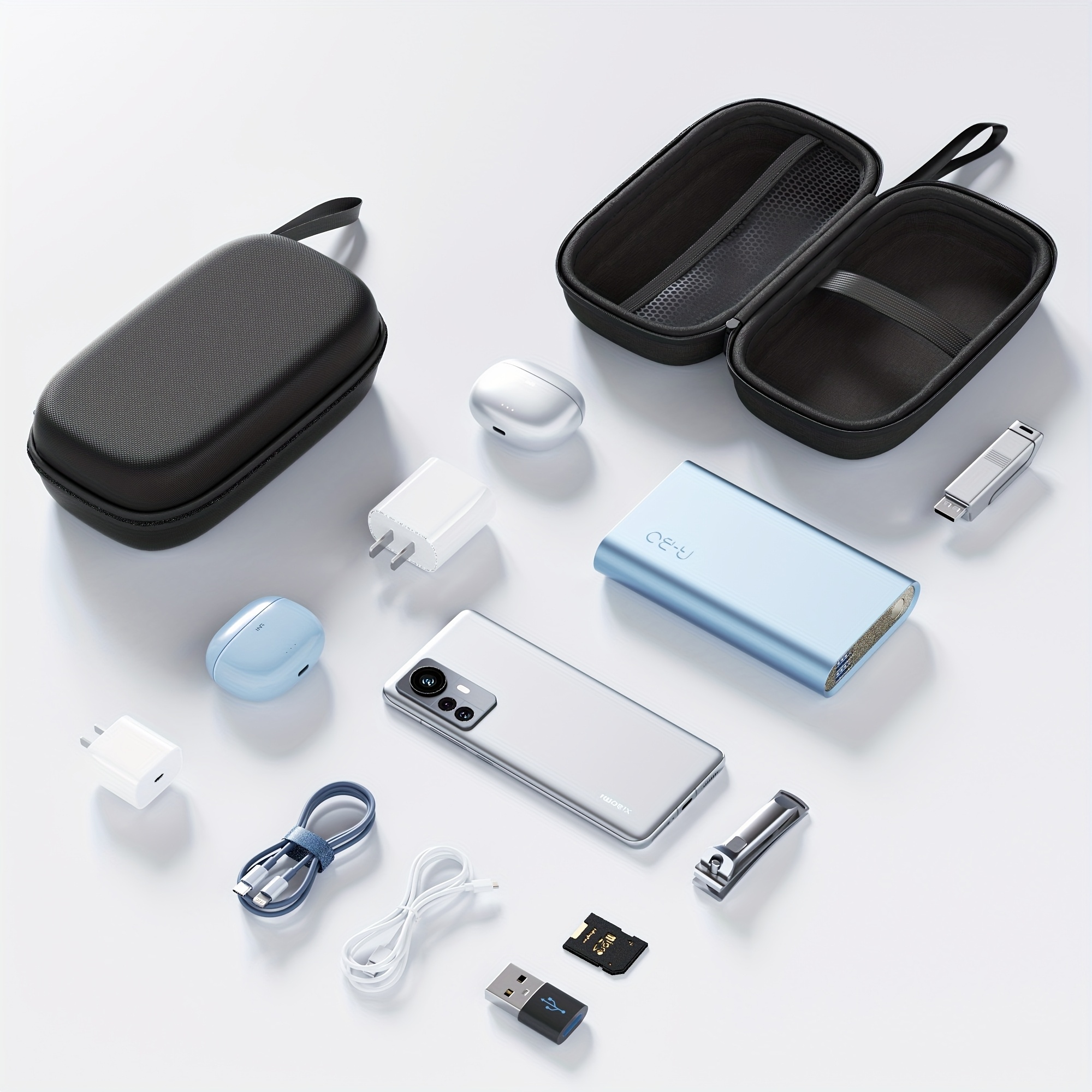 6pcs Set Travel Electronics Storage Bag with Cable Ties