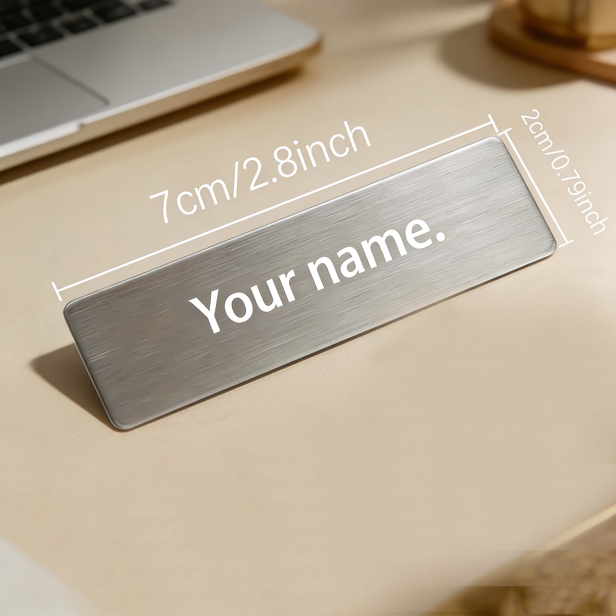 TEMU Custom Engraved Metal Nameplate, Personalized Name Tag, Desk Label And Sign, Stainless Steel Nameplate, Memorial Sign, Vase Label, Gift For Mom,