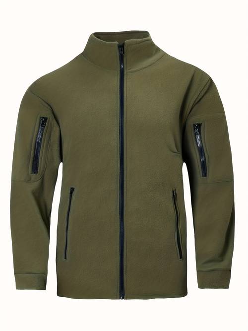 muška sportska fleece jakna za outdoor, funkcionalna soft shell jakna s patentnim zatvaračem, džepovima, punim zatvaračem, kardigan s uspravnim ovratnikom, taktička vjetrovka za planinarenje, idealna za poklon