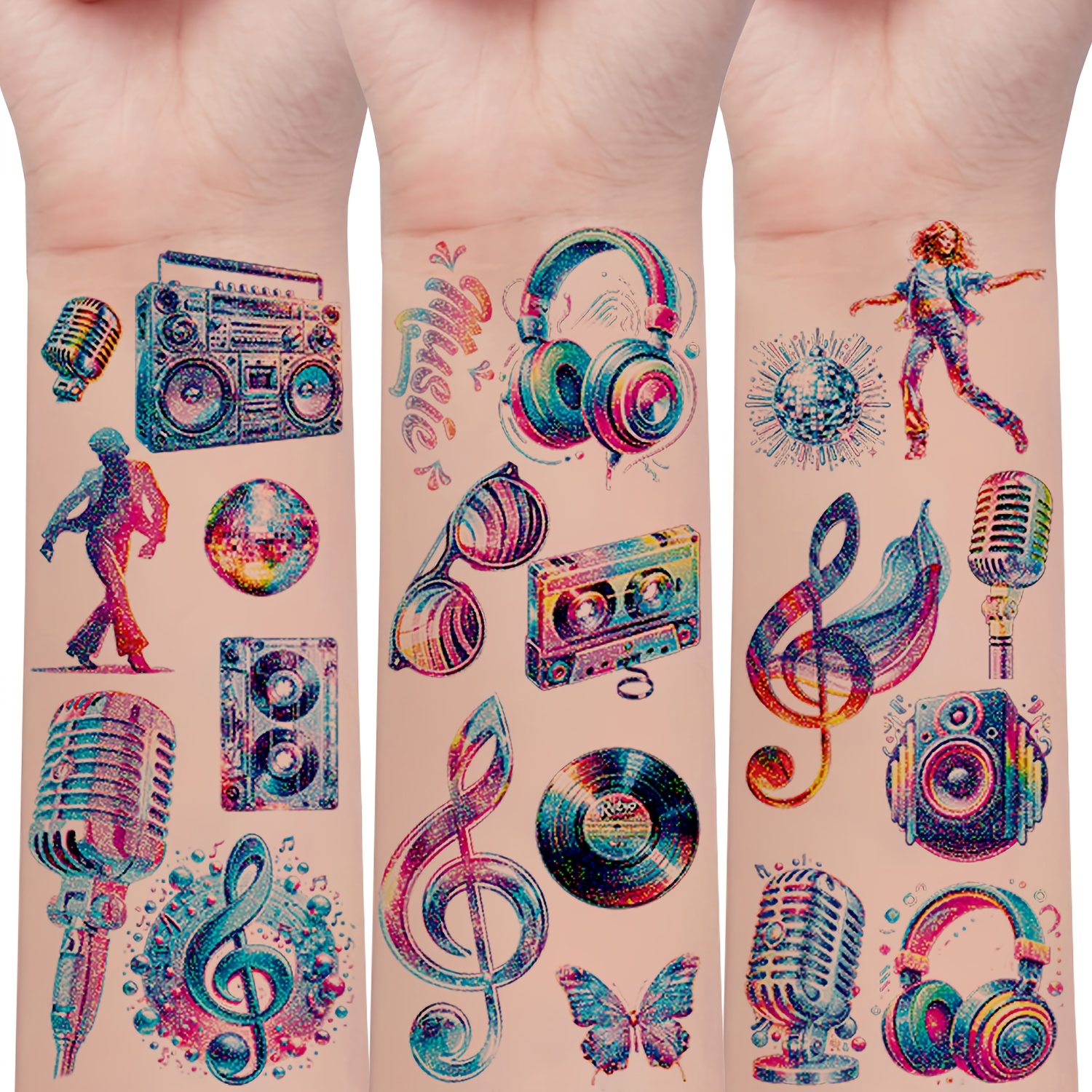 temporary tattoo stickers featuring punk style designs 130 - Temu