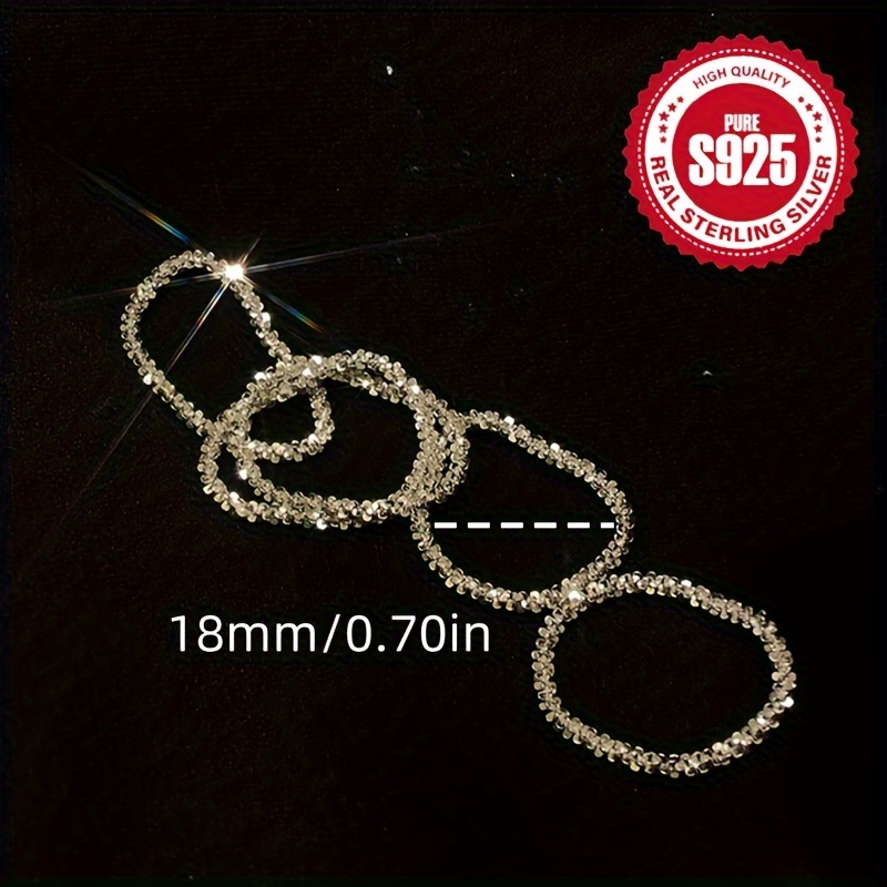 Classic Style Shimmering Soft Chain Ring in S925 Silver