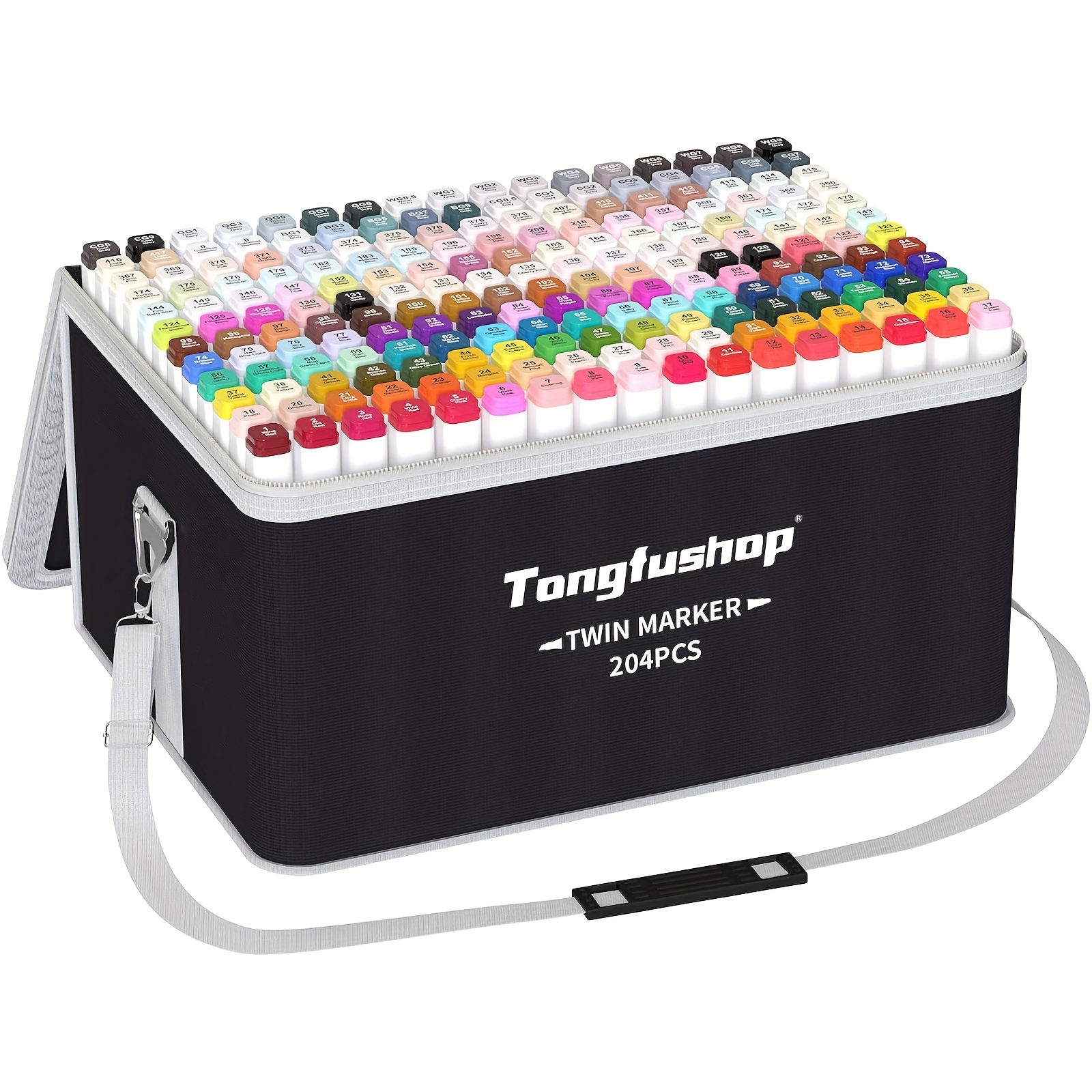 

Tongfushop 204 Colors Alcohol Markers, Double Tip Blender Art Drawing Markers Set, Professional Permanent Sketch Markers For Coloring Illustrations With Organizing Case, Pad