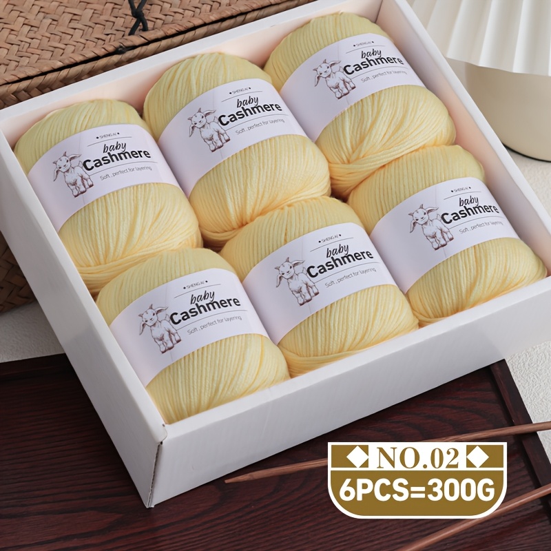 TEMU Cashmere Yarn 6 Skeins 300g 10.5oz Friendly Pill Resistant All Season Versatile Medium Fine Knitting Yarn For Sweaters Cardigans Vests Shawls